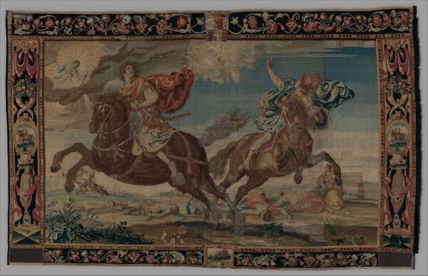 “The Destruction of the Children of Niobe” from a set of tapestries called "The Horses," circa 1650–70, designed by Frans Cleyn. The tapestry was probably made at Mortlake Tapestry Manufactory. Gift of Christian A. Zabriskie, 1936. (The Metropolitan Museum of Art)