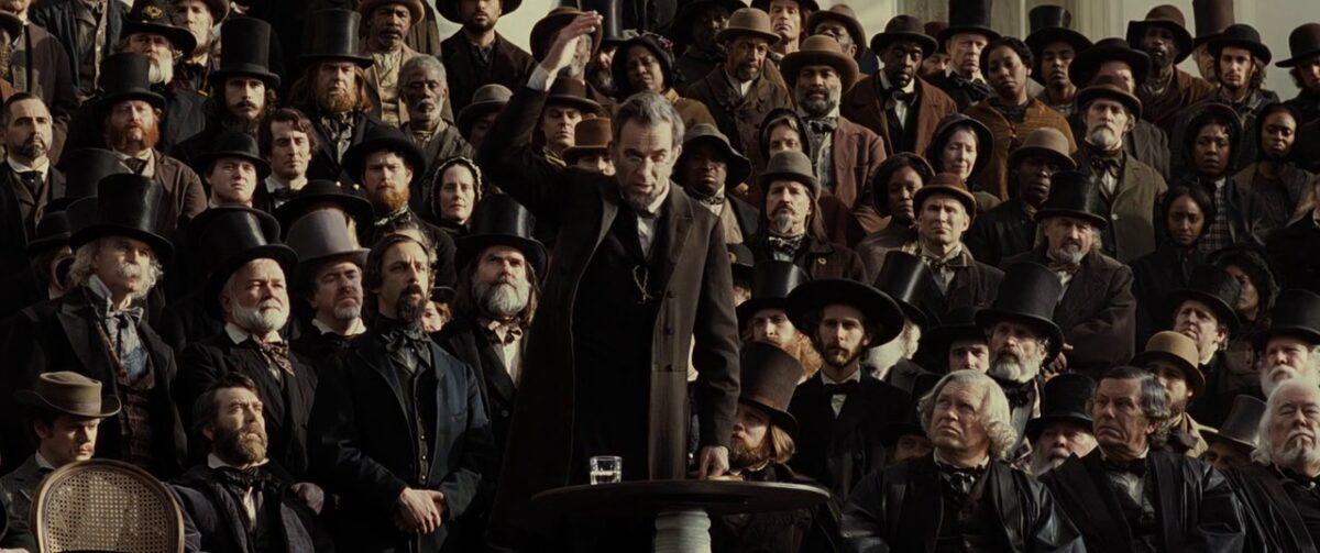 President Abraham Lincoln (Daniel Day-Lewis) in a scene from the dramatic biopic "Lincoln," about the 16th U.S. president's Civil War efforts and the fighting in his cabinet regarding the emancipation of slaves. (David James/DreamWorks II Distribution Co., LLC.)