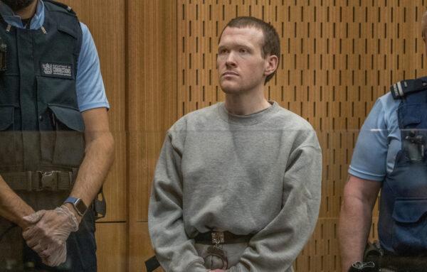 Brenton Tarrant is seen during his sentencing at the High Court in Christchurch, New Zealand, on Aug. 24, 2020. (John Kirk-Anderson/Pool via Reuters)