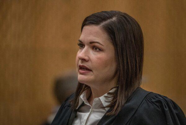 Crown counsel Pip Norman is seen during the sentencing of Brenton Tarrant, at the High Court in Christchurch, New Zealand, on Aug. 25, 2020. (John Kirk-Anderson/Pool via Reuters)