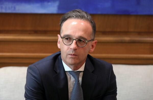 German Foreign Minister Heiko Maas pauses as he meets with Greek Prime Minister Kyriakos Mitsotakis at the Maximos Mansion in Athens, on July 21, 2020. (Costas Baltas/Reuters)