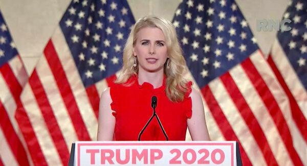 In this screenshot from the RNC's livestream of the 2020 Republican National Convention, Natalie Harp, campaign advisory board member for U.S. President Donald Trump, addresses the virtual convention on Aug. 24, 2020. (Photo Courtesy of the Committee on Arrangements for the 2020 Republican National Committee via Getty Images)