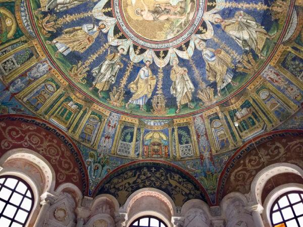 The ceiling mosaics in the Neonian Baptistery. (Claudio Soldi/Shutterstock)