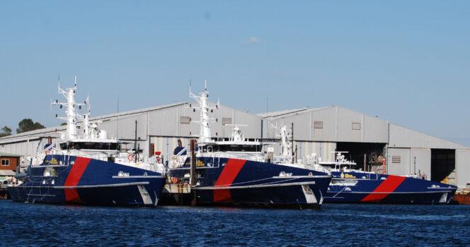 Cape Class Patrol Boats at Austal Australia in Henderson, Western Australia. (Supplied by Austal)