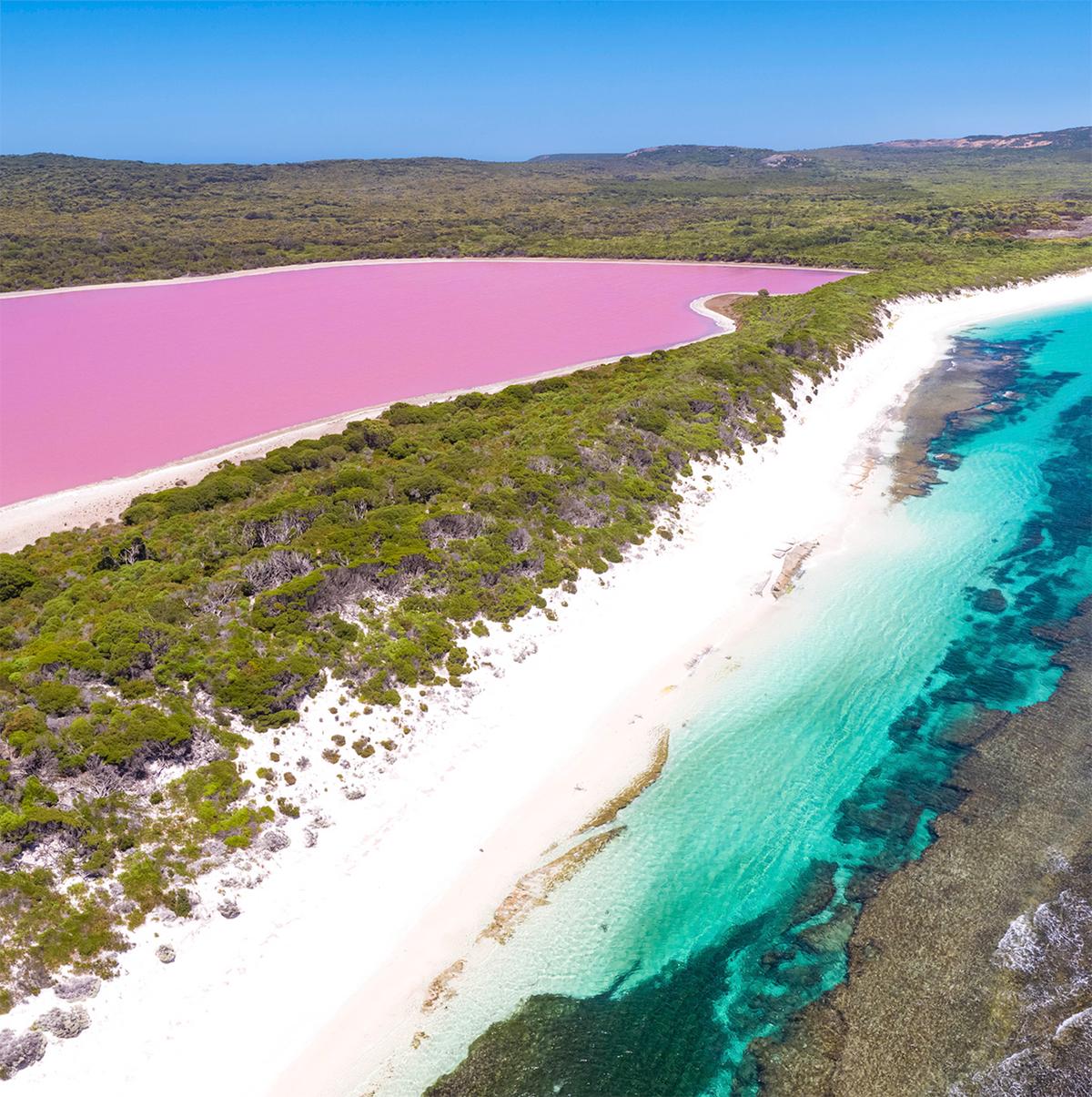 Pink Lake Hillier. (Caters News)