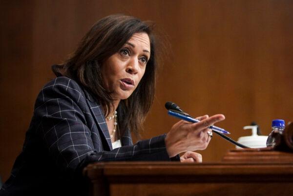 Sen. Kamala Harris (D-Cali.) speaks at a hearing at the Capitol Building in Washington, on June 25, 2020. (Alexander Drago-Pool/Getty Images)