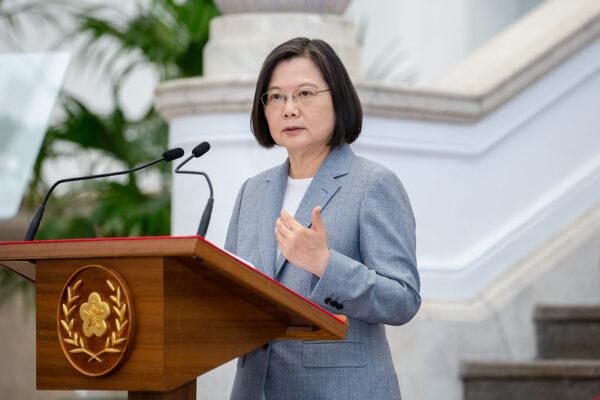 Taiwanese President Tsai Ing-wen speaks about US exports of beef and pork to Taiwan in the Presidential Office Building in Taipei, Taiwan, on Aug. 28, 2020. (Office of the President, Republic of China - Taiwan)