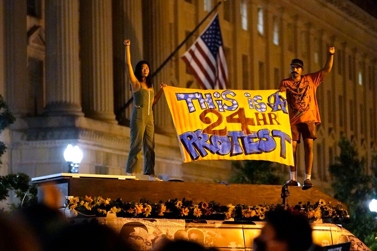 Demonstrators in Washington on Aug. 27, 2020. (Carolyn Kaster/AP Photo)