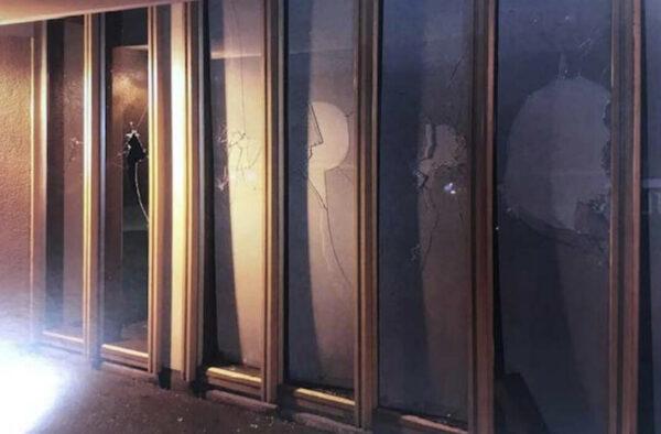 Smashed windows at a bank amid a protest that turned violent in Seattle, Washington on Aug. 26, 2020. (via US District Court, Western District of Washington)