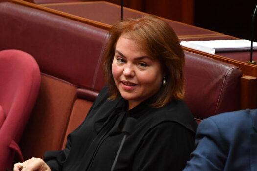 Labor Senator Kimberley Kitching in the Senate chamber at Parliament House in Canberra, Australia, on June 15, 2020. (AAP Image/Mick Tsikas)