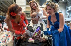 Lawrence Brooks at his 110th-birthday celebration. (Courtesy of The National WWII Museum)
