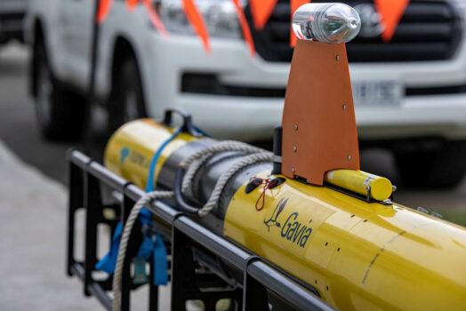 An Autonomous Underwater Vehicle (AUV) being prepared for a training exercise as part of AUV Summerfest at HMAS Creswell, Jervis Bay, ACT on Dec. 3, 2019. (Australian Department of Defence)