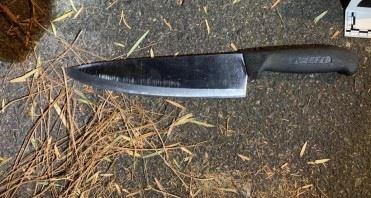 The knife allegedly wielded by suspect Jesse David Nava was recovered at the scene of a police shooting in Anaheim, Calif., on Aug. 29, 2020. (Courtesy of the Anaheim Police Department)