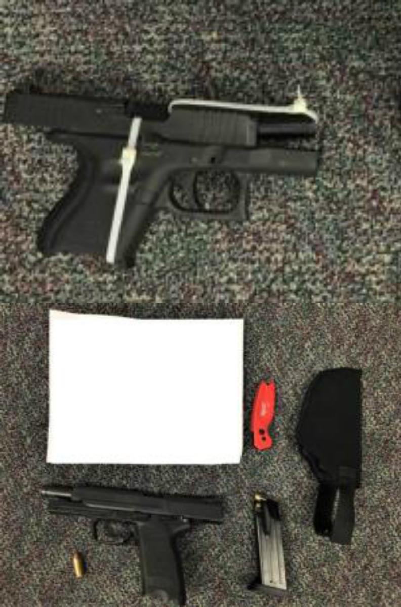 Two guns seized from people during rioting in Portland, Ore., on Aug. 30, 2020. (Portland Police Bureau)