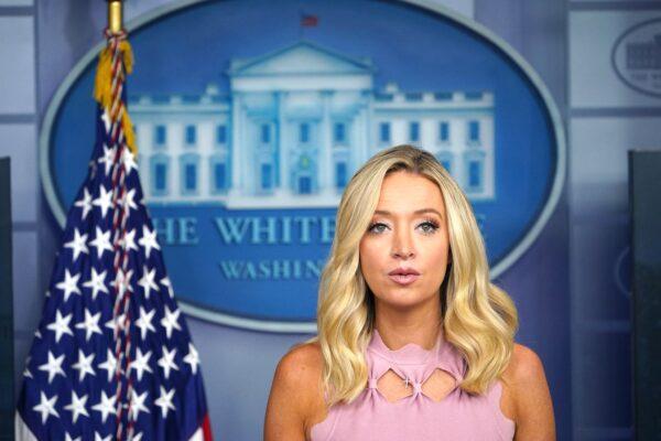  White House Press Secretary Kayleigh McEnany speaks at the White House on Aug. 31, 2020. (Mandel Ngan/AFP via Getty Images)