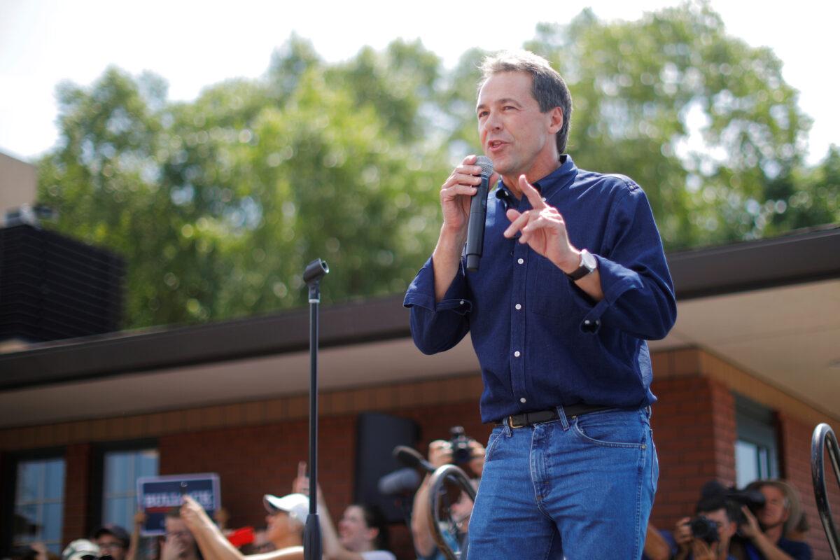 Montana Gov. Steve Bullock speaks at the Iowa State Fair in Des Moines, Iowa, on Aug. 8, 2019. (Brian Snyder/Reuters)