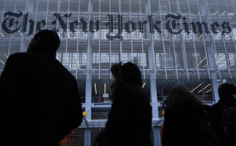 The New York Times building in New York City, N.Y., on Feb. 7, 2013. (Carlo Allegri/Reuters)