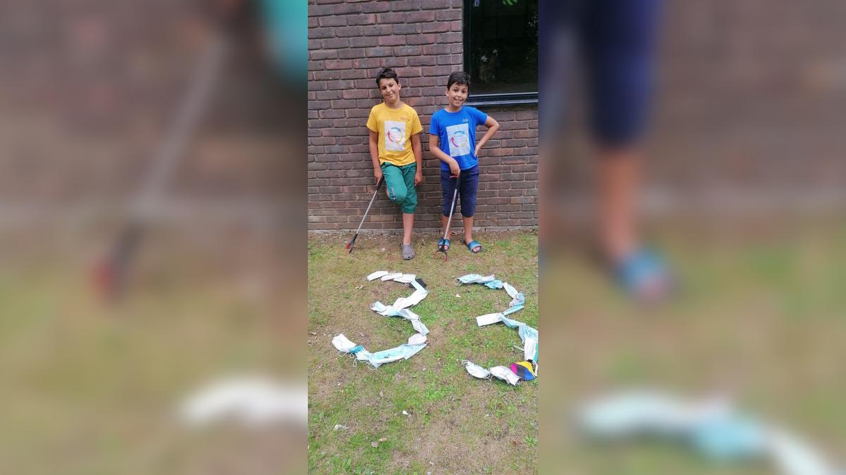 The Eisawy brothers share the number of discarded face masks they discover each day to bring awareness to the problem of PPE littering. (Courtesy of Charlotte Raveney)