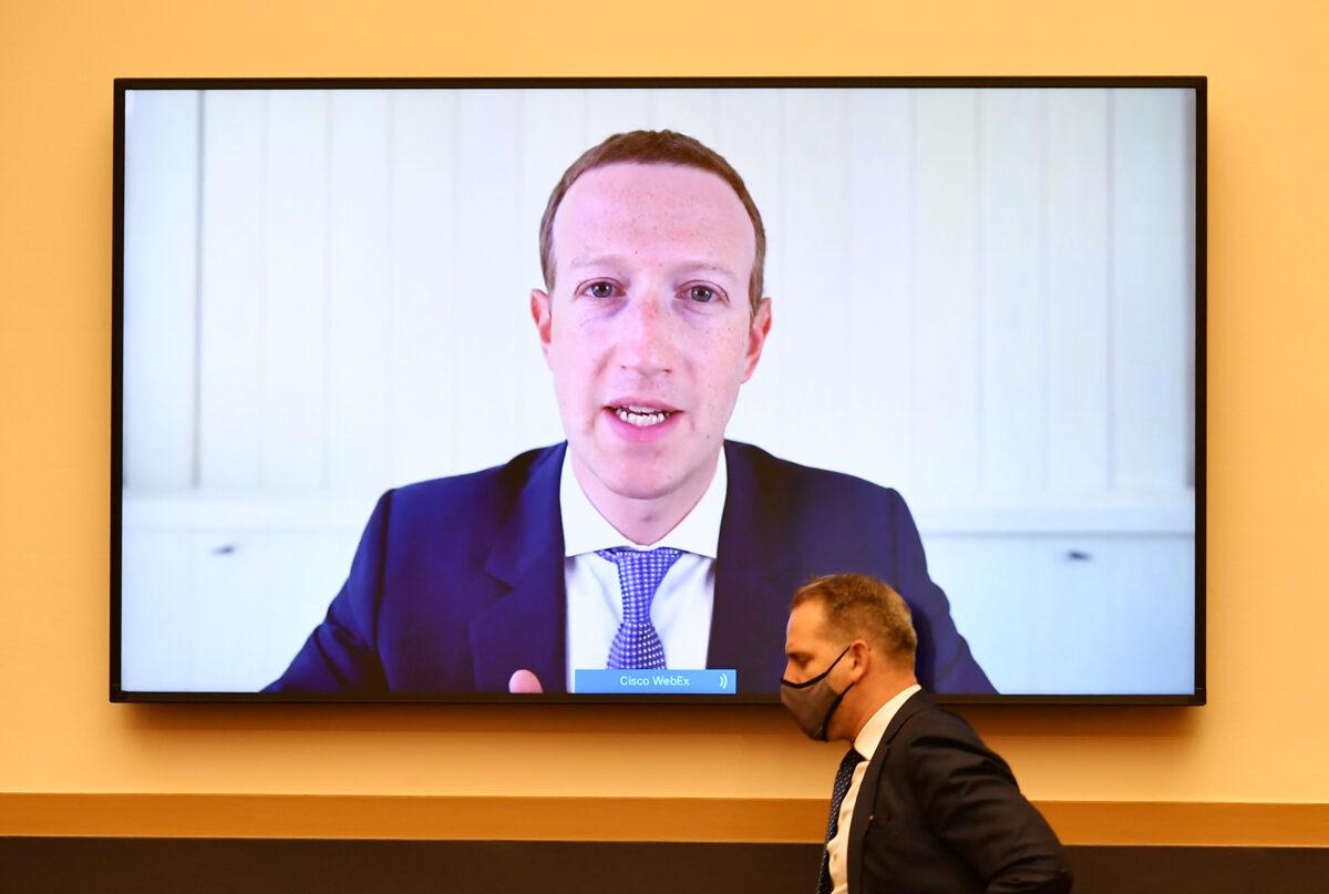 Facebook CEO Mark Zuckerberg testifies virtually before the House of Representatives Judiciary Subcommittee on Antitrust, Commercial and Administrative Law in Washington on July 29, 2020. (Mandel Ngan/Pool via Reuters)