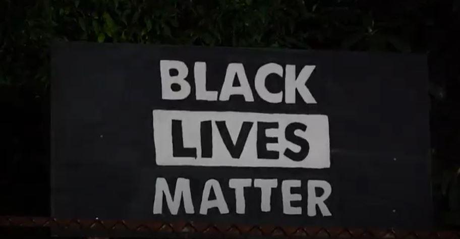 In this still image from video, a "Black Lives Matter" sign is seen in Portland, Ore., on Sept. 3, 2020. (Roman Balmakov/The Epoch Times)