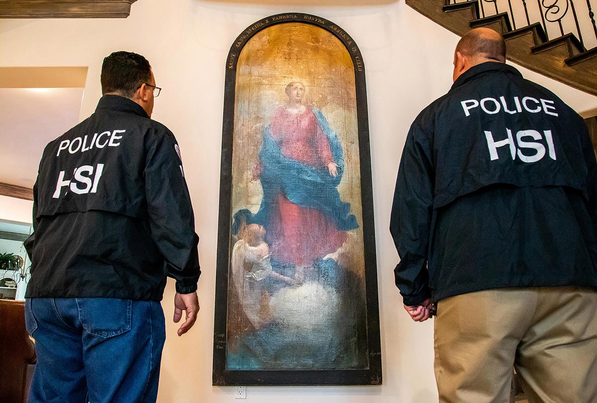 Special agents with HSI seized a stolen Italian painting in Dallas. (Courtesy of Charles Reed/US Immigration and Customs Enforcement)