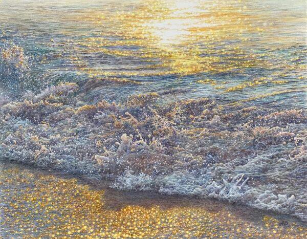 “First Light," 2020, by Anzhelika Doliba. Silverpoint over thin casein paint layer on gesso panel; 14 inches by 11 inches. (Anzhelika Doliba)