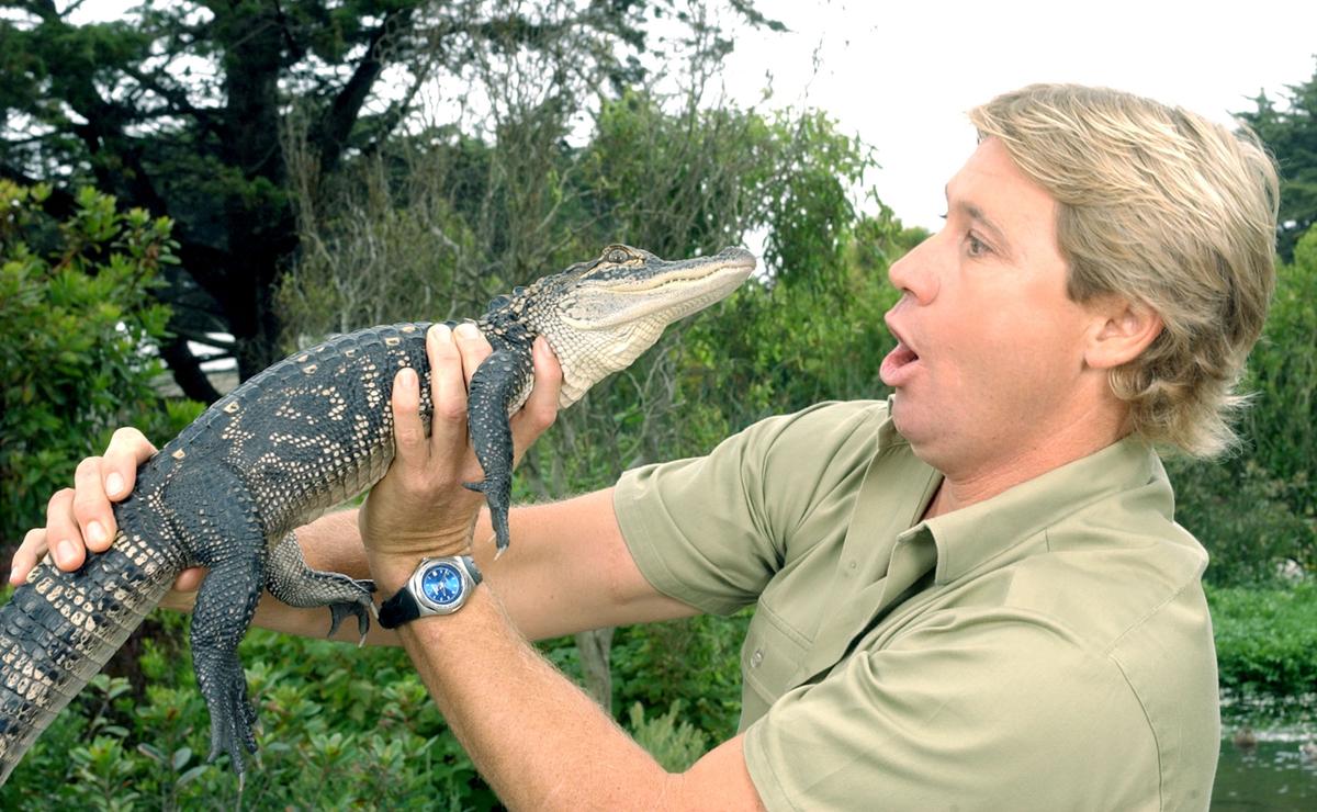 Steve Irwin poses with a 3-foot-long alligator at the San Francisco Zoo on June 26, 2002. It's been 14 years since Irwin's passing. (Justin Sullivan/Getty Images)