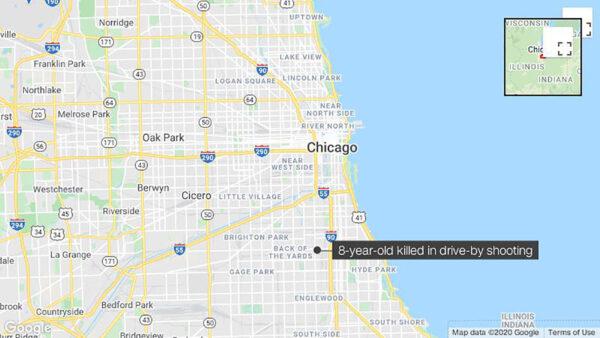  The location where an 8-year-old girl was killed in Chicago, Illinois, on the evening of Sept. 7, 2020. (Google Maps)