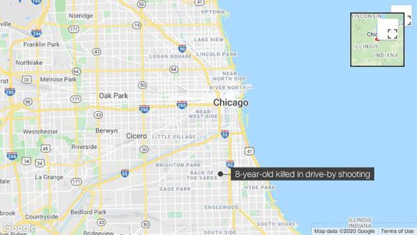 The location where an 8-year-old girl was killed in Chicago, Illinois, on the evening of Sept. 7, 2020. (Google Maps)