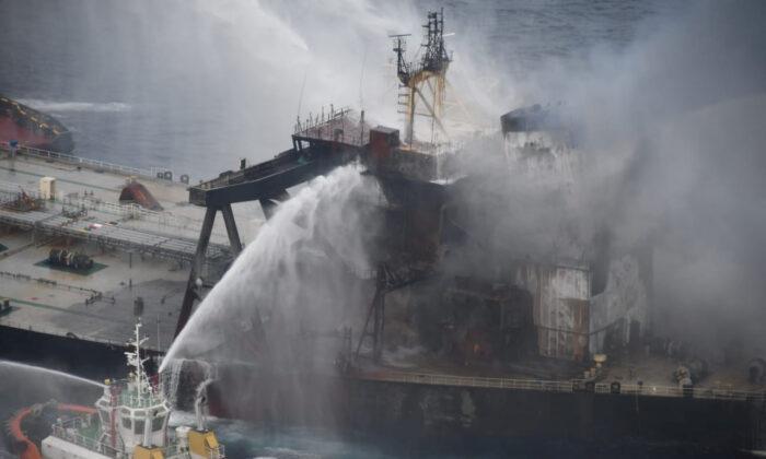 Oil Slick From Stricken Supertanker Spotted Off Sri Lanka