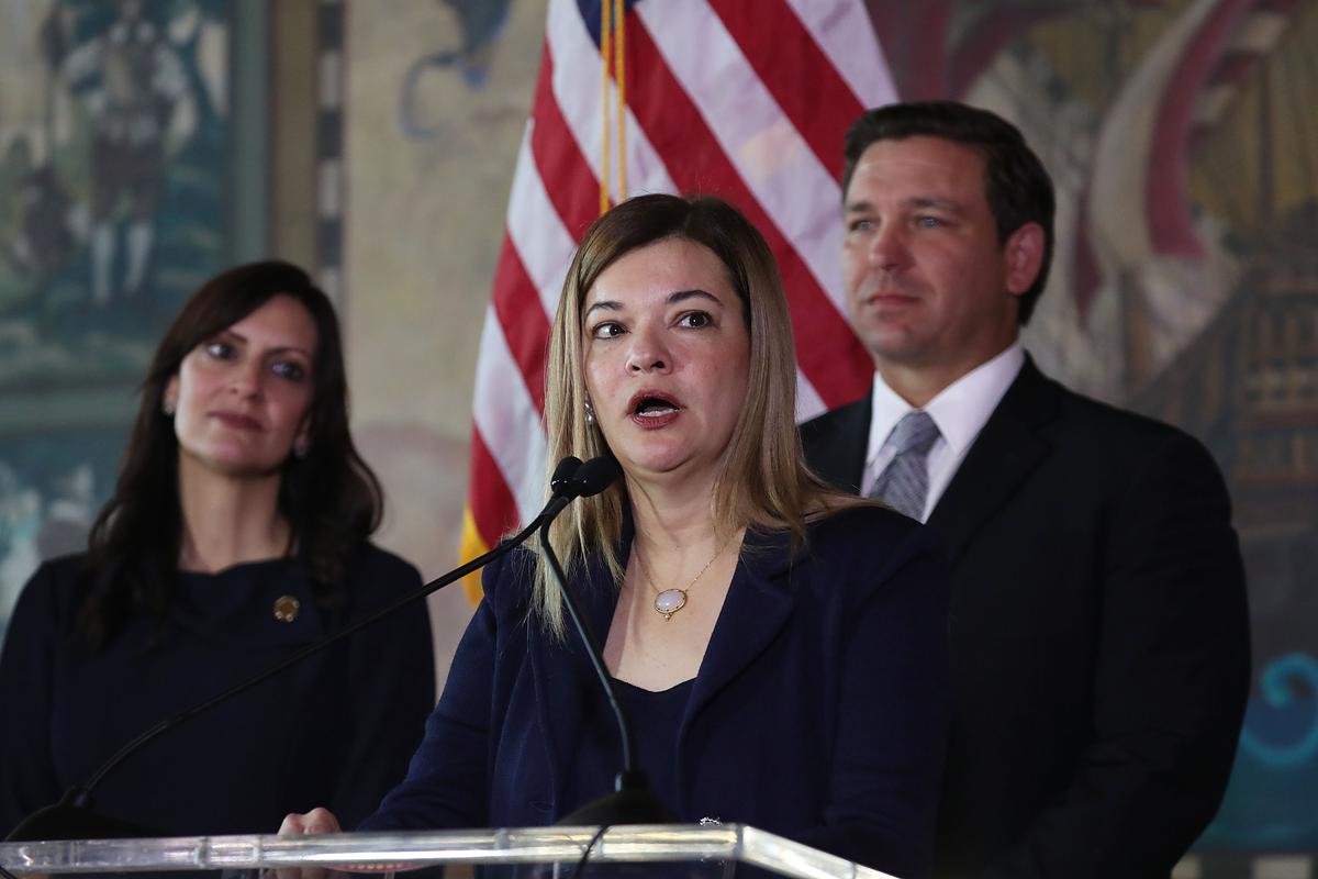 Barbara Lagoa speaks after being named to the Florida Supreme Court in Miami, Fla., Jan. 9, 2019. (Joe Raedle/Getty Images)