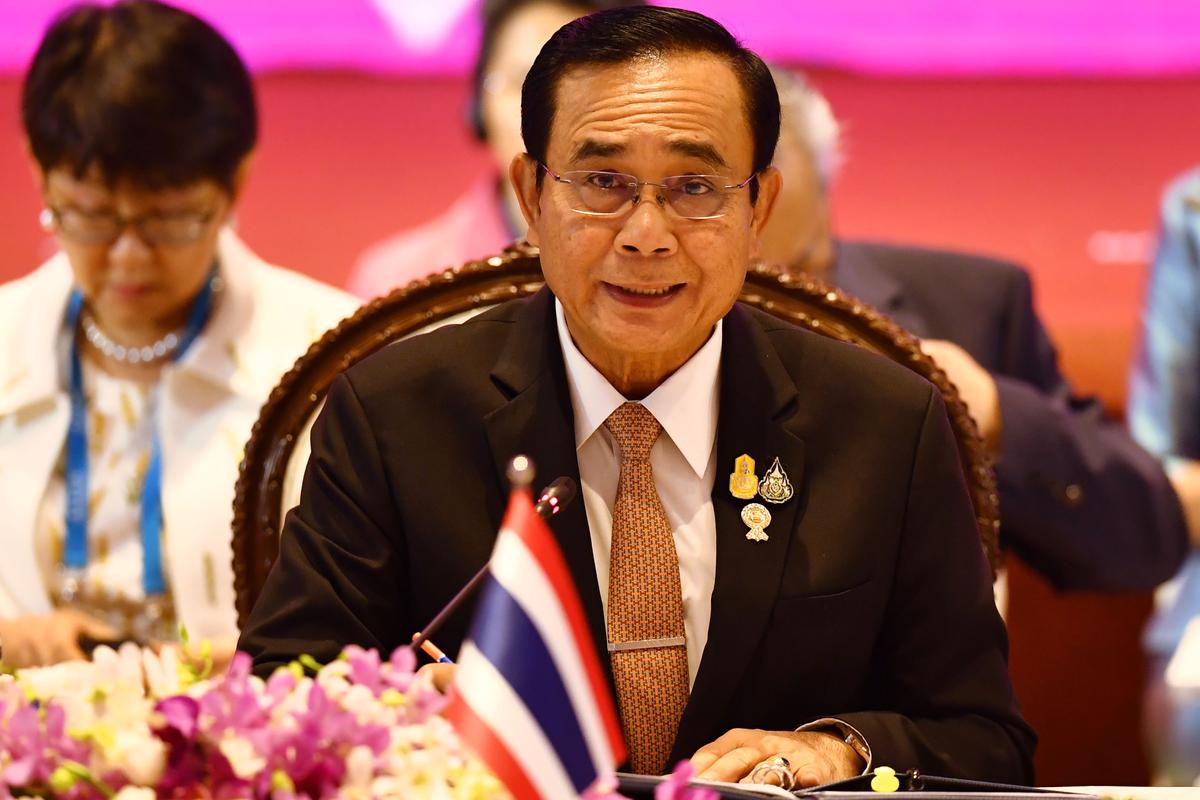 Thailand's Prime Minister Prayut Chan-ocha speaks during the 7th ASEAN-US Summit in Bangkok on Nov. 4, 2019, on the sidelines of the 35th Association of Southeast Asian Nations (ASEAN) Summit. (Lillian SUWANRUMPHA / AFP via Getty Images)