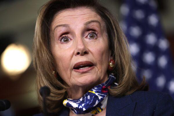 House Speaker Nancy Pelosi (D-Calif.) speaks to reporters in Washington on Sept. 3, 2020. (Alex Wong/Getty Images)