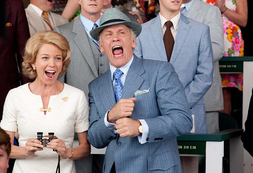 Diane Lane and John Malkovich as owner and trainer, cheering their horse, in "Secretariat." (Walt Disney Studios Motion Pictures)