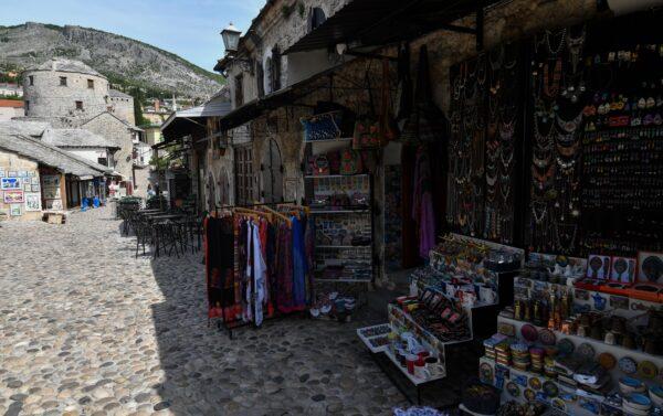 The old historic area of Mostar, Bosnia and Herzegovina on May 8, 2020. (ELVIS BARUKCIC/AFP via Getty Images)