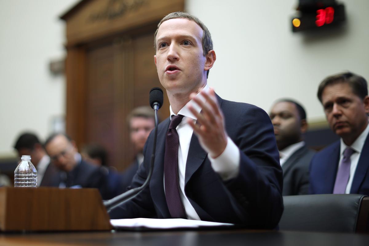 Facebook co-founder and CEO Mark Zuckerberg testifies before the House Financial Services Committee in the Rayburn House Office Building on Capitol Hill in the District of Columbia on October 23, 2019. (Chip Somodevilla/Getty Images)