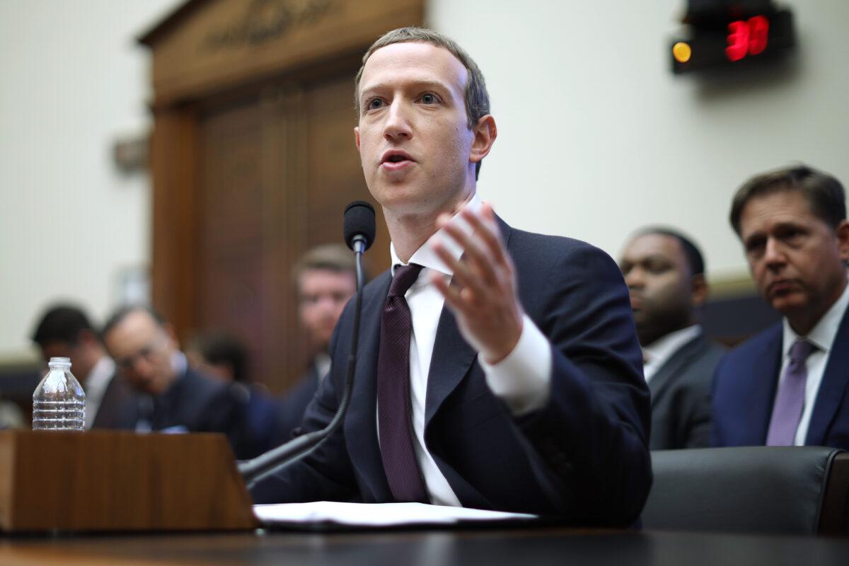 Facebook co-founder and CEO Mark Zuckerberg testifies before the House Financial Services Committee in the Rayburn House Office Building on Capitol Hill in Washington on Oct. 23, 2019. (Chip Somodevilla/Getty Images)