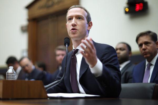 Facebook co-founder and CEO Mark Zuckerberg testifies before the House Financial Services Committee in the Rayburn House Office Building on Capitol Hill in Washington, on Oct. 23, 2019. (Chip Somodevilla/Getty Images)