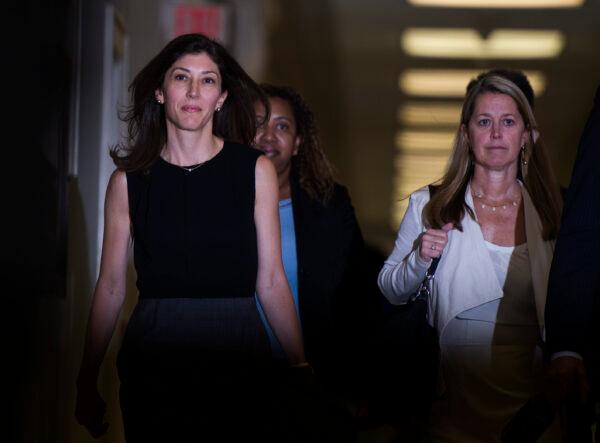 Lisa Page, former legal counsel to former FBI Deputy Director Andrew McCabe, arrives on Capitol Hill on July 13, 2018. (Andrew Caballero-Reynolds/AFP via Getty Images)
