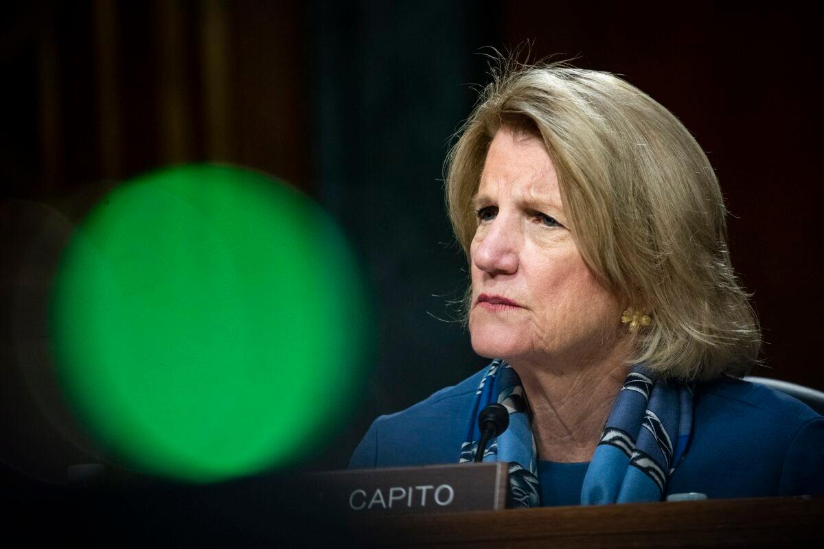 Sen. Shelley Moore Capito (R-W.Va.) listens during a hearing in Washington on May 20, 2020. (Al Drago/Pool/Getty Images)