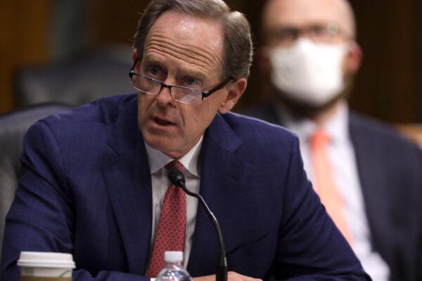 Sen. Pat Toomey (R-Pa.) speaks during a hearing at Dirksen Senate Office Building on Capitol Hill in Washington, on May 5, 2020. (Alex Wong/Getty Images)