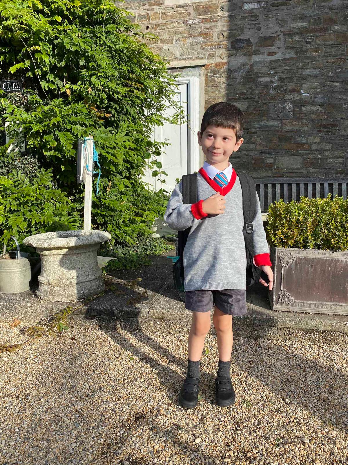 James started school on Sept. 7. (Caters News)