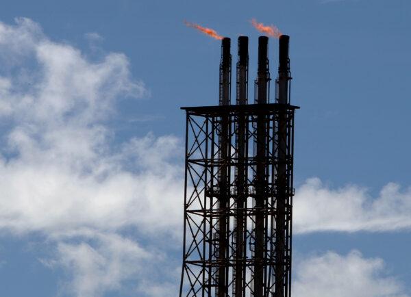 Safety at the Woodside-operated North West Shelf Gas Venture near Karratha in the north of Western Australia on Jun. 17, 2008. (Greg Wood/AFP via Getty Images)