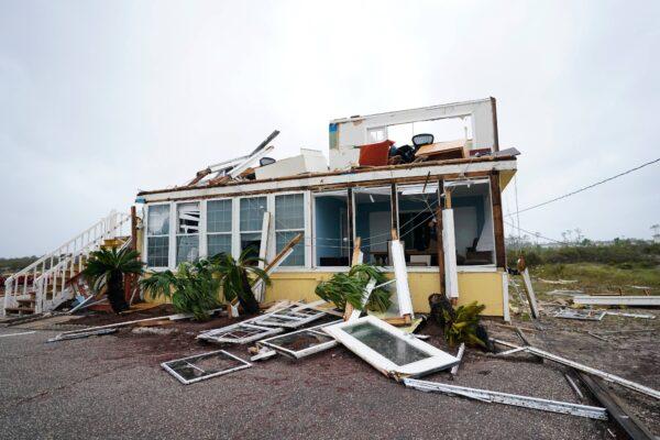 The business of Joe and Teresa Mirable is seen after Hurricane Sally moved through the area, in Perdido Key, Fla., on Sept. 16, 2020. (Gerald Herbert/AP Photo)