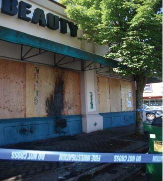 Damage to a retail store after a riot in Portland, Ore., in an undated photo. (ATF)