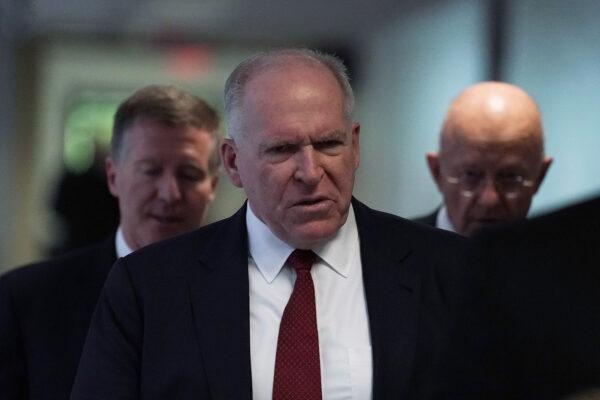 Former CIA Director John Brennan arrives at a closed-door hearing before the Senate Intelligence Committee in Washington on May 16, 2018. (Alex Wong/Getty Images)