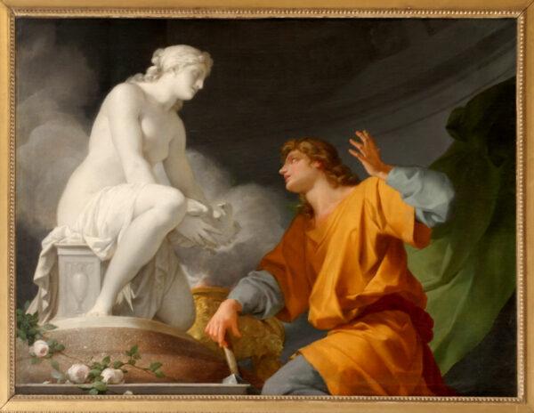 “Pygmalion Praying Venus to Animate His Statue,” 1786, by Jean-Baptiste Regnault. Palace of Versailles. (Public Domain)