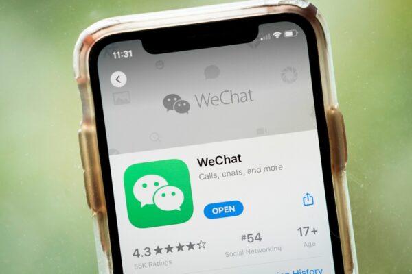 WeChat app is displayed in the App Store on an Apple iPhone on August 7, 2020 in Washington, DC. (Drew Angerer/Getty Images)