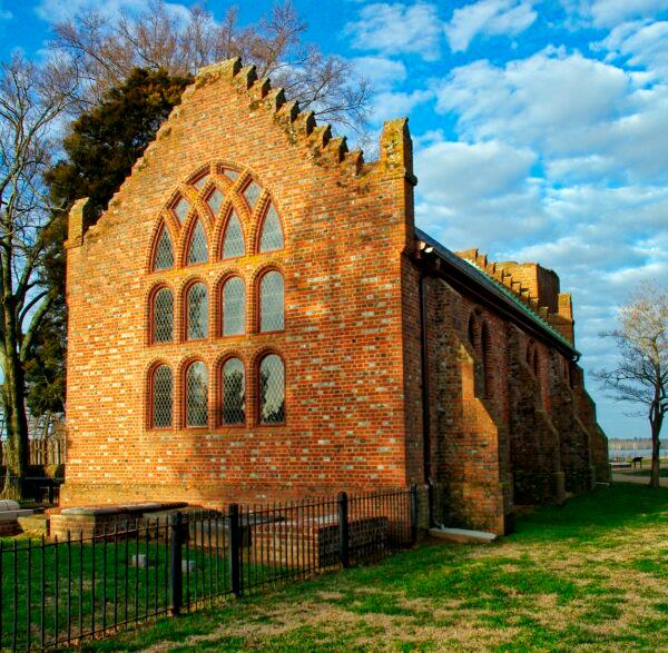 The 1907 Memorial Church. Recent excavations within the church took place to learn more about the 1617 church where English North America’s first General Assembly met. (Jamestown Rediscovery)