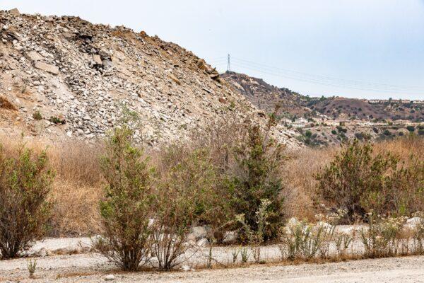 A site being considered for development in Orange, Calif., sits next to an old landfill and is currently largely used to mine gravel. (John Fredricks/The Epoch Times)
